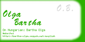 olga bartha business card